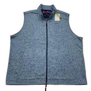 NWT Robert Graham Klose Zip Vest Sweater Jacket Pullover 3XL Blue Golf Mens $148